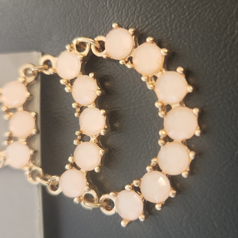 Cookie Lee Pink Crystals Goldtone Chandelier Drop Earrings - Picture 3 of 7